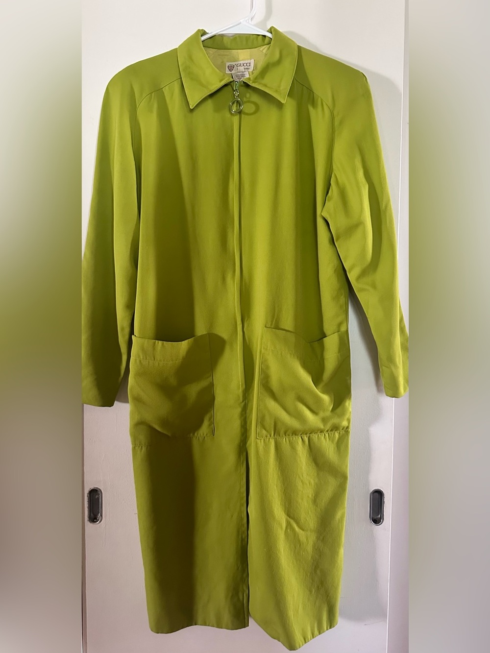 Vintage Mid-80’s Retro Gucci Lime Green Dress Size 42 100% Wool